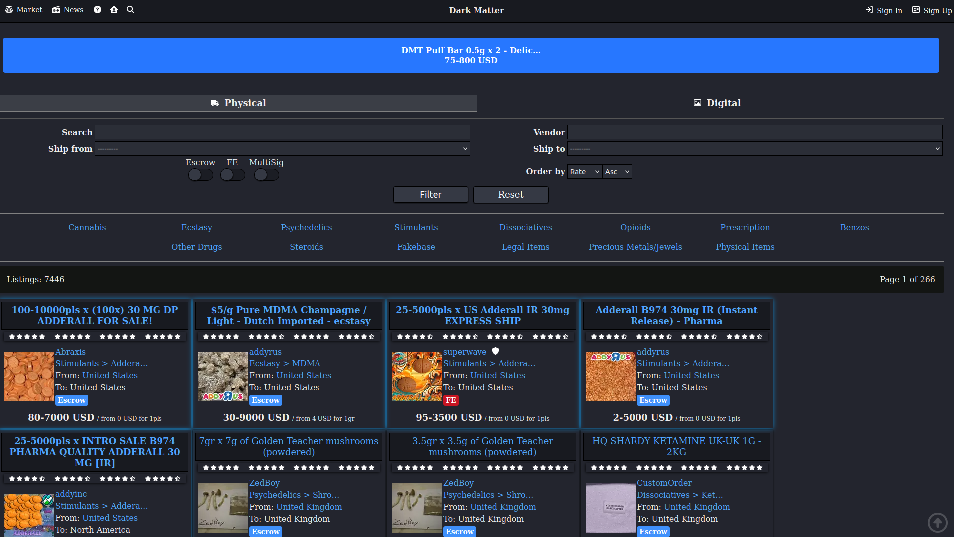 Dark Matter Market Interface